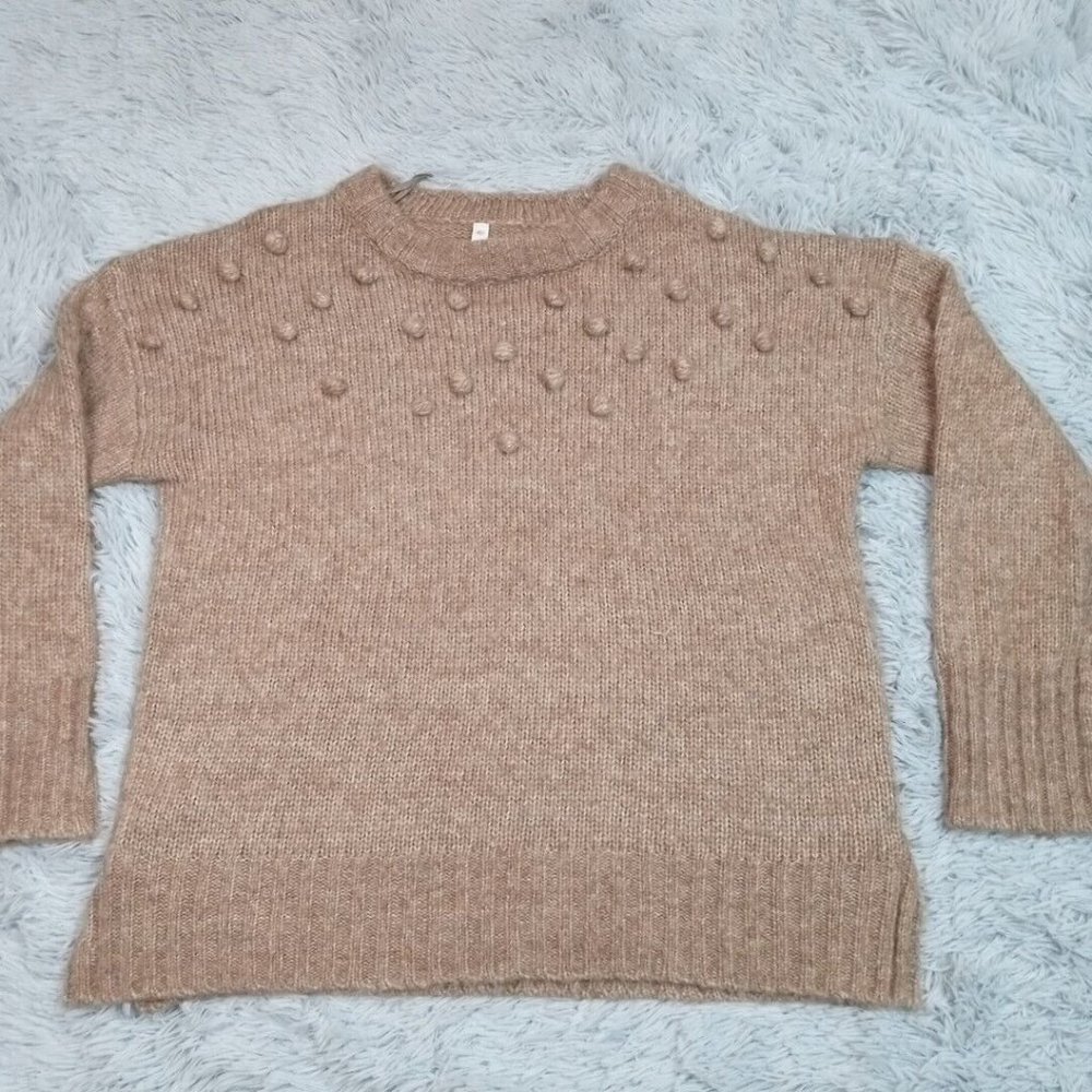 Wishlist‎ Womens Sweater Biege M L Wool Blend Cozy Soft Comfort Sweatshirt